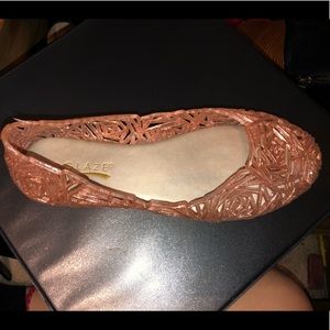 Rose Gold Jelly Flats